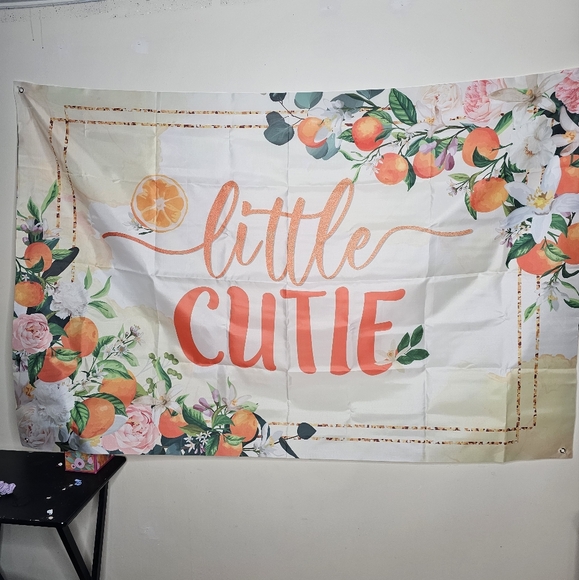 Little Cuties clementine baby shower backdrop party decoration - Picture 1 of 1